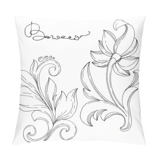 Personality  Vector Golden Monogram Floral Ornament. Isolated Ornament Illustration Element. Black And White Engraved Ink Art. Pillow Covers
