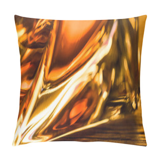 Personality  Close Up View Of Brandy In Glass, Panoramic Shot Pillow Covers