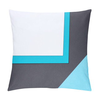 Personality  Simple Modern Blue, White And Black Abstract Background With Copy Space Pillow Covers