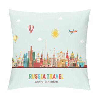 Personality  Russia Landmark Detailed Travel Background Pillow Covers
