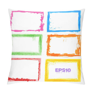 Personality  Set Of Colorful Grunge Frames Pillow Covers