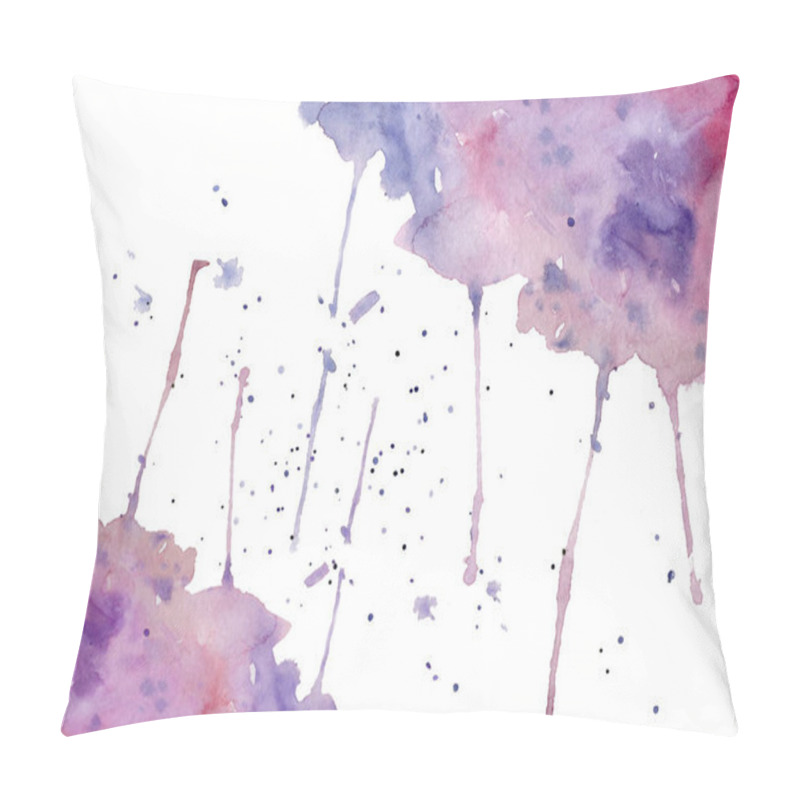 Personality  Watercolor pink and violet stains placed in the corners as a decorative element 300 dpi pillow covers