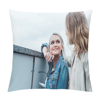 Personality  Beautiful Young Couple Flirting On City Street Pillow Covers