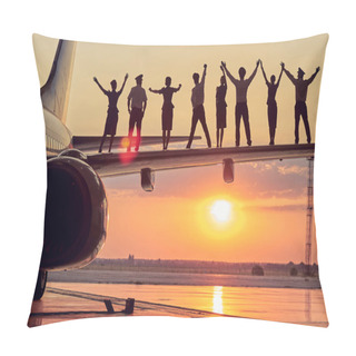 Personality  Image Of Happy People While Putting Hands To The Sky Pillow Covers