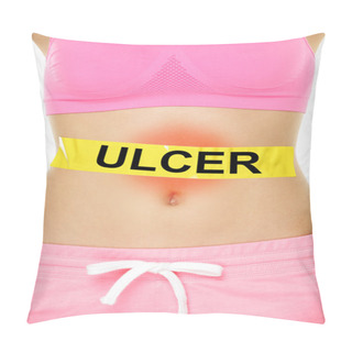 Personality  Woman Stomach With Yellow Tap Pillow Covers