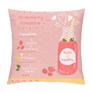 Personality  Strawberry Smoothie Recipe Pillow Covers