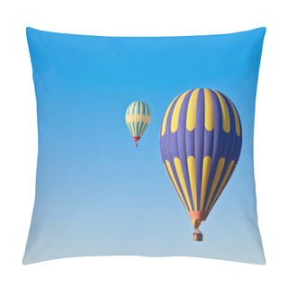 Personality  Hot Air Balloons Drifting Across A Blue Sky Pillow Covers