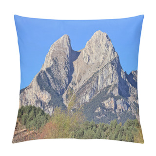 Personality  Pedraforca Mountain In The Cadi Moixero Mountain Range.  Pillow Covers