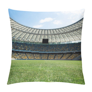Personality  Grassy Football Pitch At Stadium At Sunny Day With Blue Sky Pillow Covers