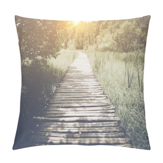Personality  Hiking Path With Sunlight Pillow Covers
