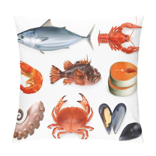 Personality  Various Types Of Seafood Set Pillow Covers