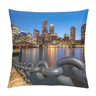 Personality  Boston Skyline At Dusk Pillow Covers
