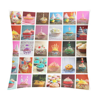 Personality  Collage Of Cupcakes Pillow Covers