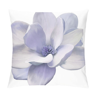 Personality  Blue Magnolia Flower Pillow Covers