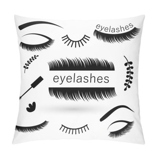 Personality  Eyelashes Icon Set Vector  Pillow Covers