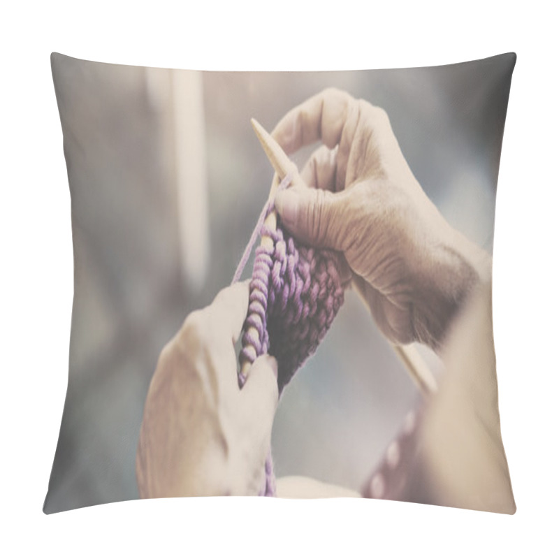 Personality  Woman Knitting Scarf Concept Pillow Covers