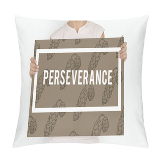 Personality  Woman Holding Placard Pillow Covers
