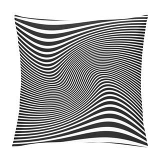 Personality  Wavy, Waving Lines Horizontal Background / Pattern. Stripes With Pillow Covers