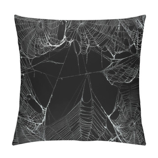 Personality  Real Spooky Spider Webs Hanging Together To Make A Frame. Hallow Pillow Covers
