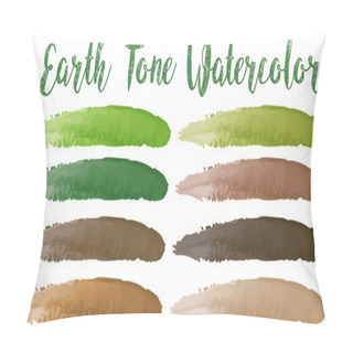Personality  Earth Tone Watercolor Brushstrokes On White Background Pillow Covers