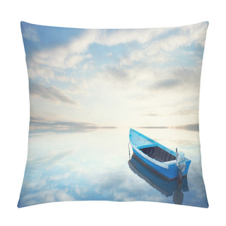 Personality  Canoe Floating On The Calm Water Pillow Covers