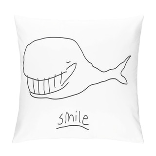Personality  Smiling Whale Vector Illustration Pillow Covers