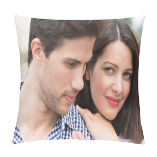 Personality  Woman Clinging To Her Man Pillow Covers