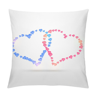 Personality  Vector Background With Two Hearts. Pillow Covers