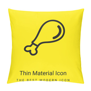 Personality  Bird Part Meat Hand Drawn Outline Minimal Bright Yellow Material Icon Pillow Covers