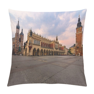 Personality  Rynek Glowny - The Main Square Of Krakow In Early Morning Pillow Covers