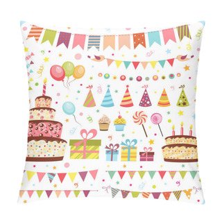 Personality  Set Of Birthday Party Elements Pillow Covers