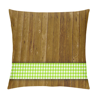 Personality  Wooden Planks With Green White Vintage Tablecloth Pillow Covers