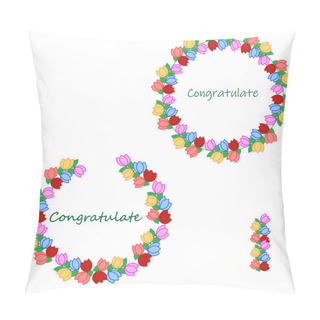 Personality  Colorful Wreath Of Tulips Pillow Covers