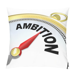 Personality  Ambition - Gold Compass Directions To Enterprising Pillow Covers