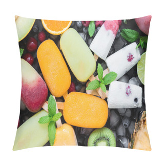 Personality  Summer Coolness Of Ice Cream And Sorbet Cones. Pillow Covers
