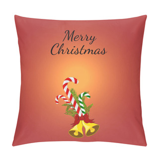 Personality  Christmas Greeting Card With Candy Canes. Pillow Covers