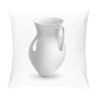 Personality  Vector Illustration Of A White Pitcher. Pillow Covers