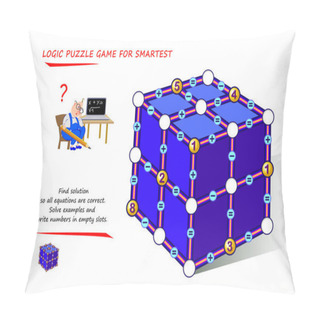 Personality  Math Logic Puzzle Game For Smartest. Find Solution So All Equations Are Correct. Solve Examples And Write Numbers In Empty Slots. Page For Brain Teaser Book. Memory Training Exercises For Seniors. Pillow Covers