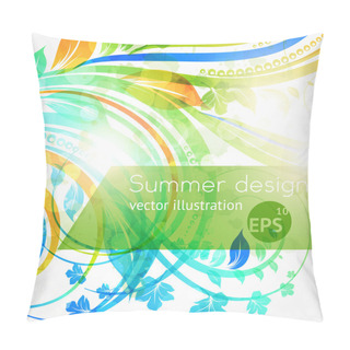Personality  Floral Summer Design Elements With Sun Shine Pillow Covers