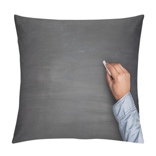Personality  Hand On Empty Blackboard Pillow Covers
