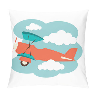 Personality  Biplane In The Clouds Pillow Covers