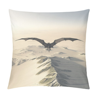 Personality  Grey Dragon Flight Over Snowy Mountains Pillow Covers