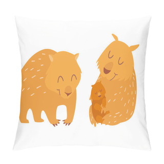 Personality  Cute Wombats Family Pillow Covers