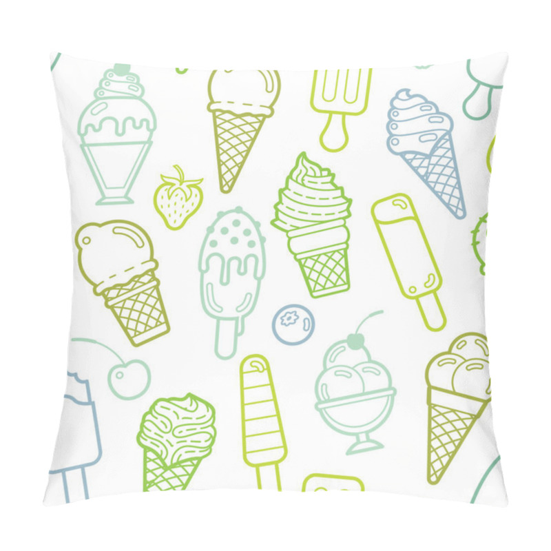 Personality  Vector cute lime seamless pattern with ice creams pillow covers