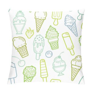 Personality  Vector Cute Lime Seamless Pattern With Ice Creams Pillow Covers