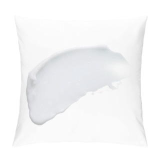 Personality  White Texture And Smear Of Face Cream Or White Acrylic Paint Isolated On White Background Pillow Covers