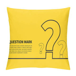 Personality  Question Mark Icon On Yellow Background. FAQ Sign. Vector Illustration Pillow Covers