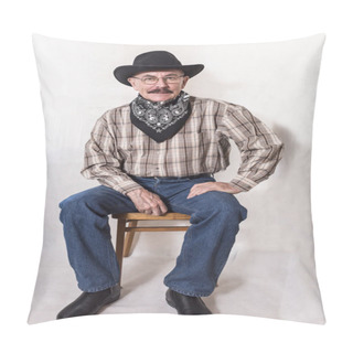 Personality  The Cowboy With Mustache, In A Black Hat  Pillow Covers