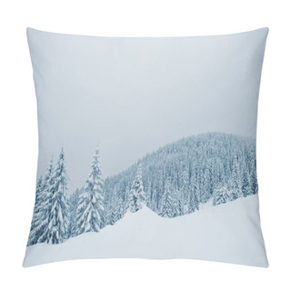 Personality  Pine Trees Covered By Snow On Mountain Chomiak. Beautiful Winter Pillow Covers