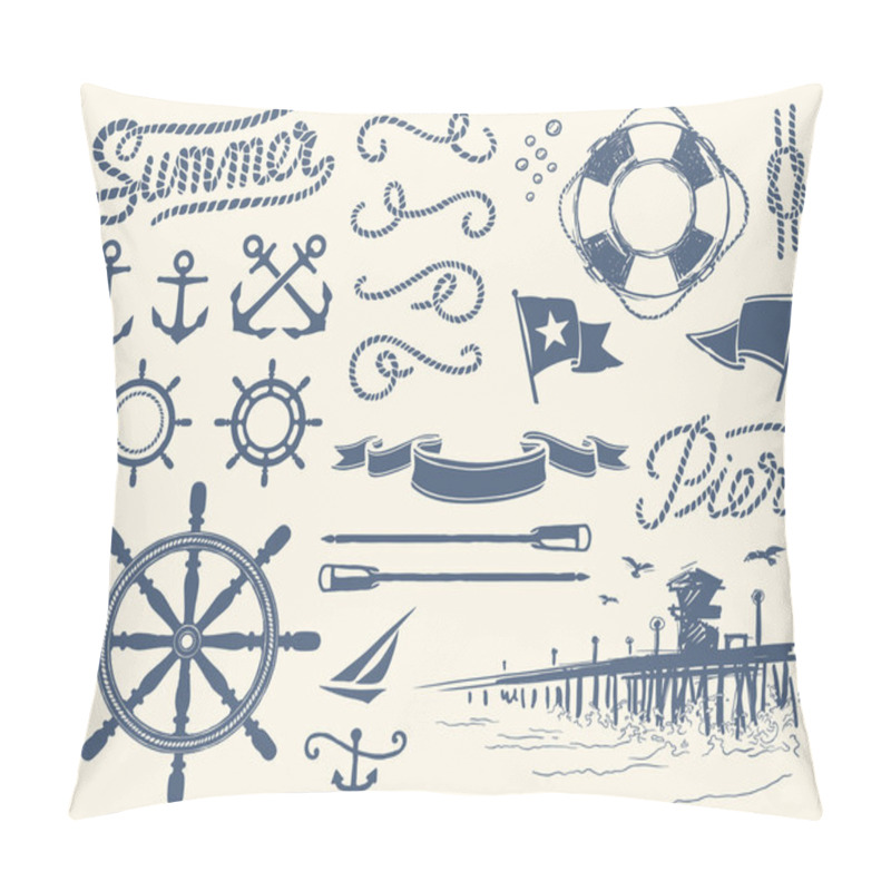 Personality  Vintage Nautical Set Pillow Covers